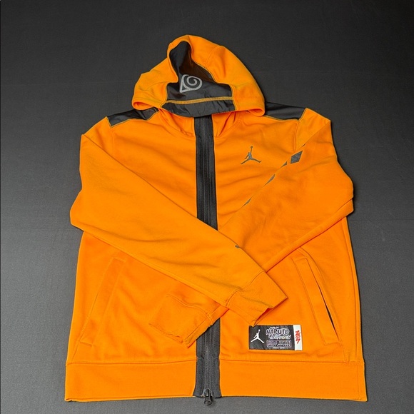 Nike Jordan X Zion X Naruto Small/P Ch Youth/Men Orange Black Full Zip Hoodie. - Picture 2 of 15